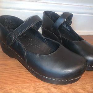 DANSKO Clog Mary Jane Black Oiled Leather Women's Size 8.5/9 EU 39